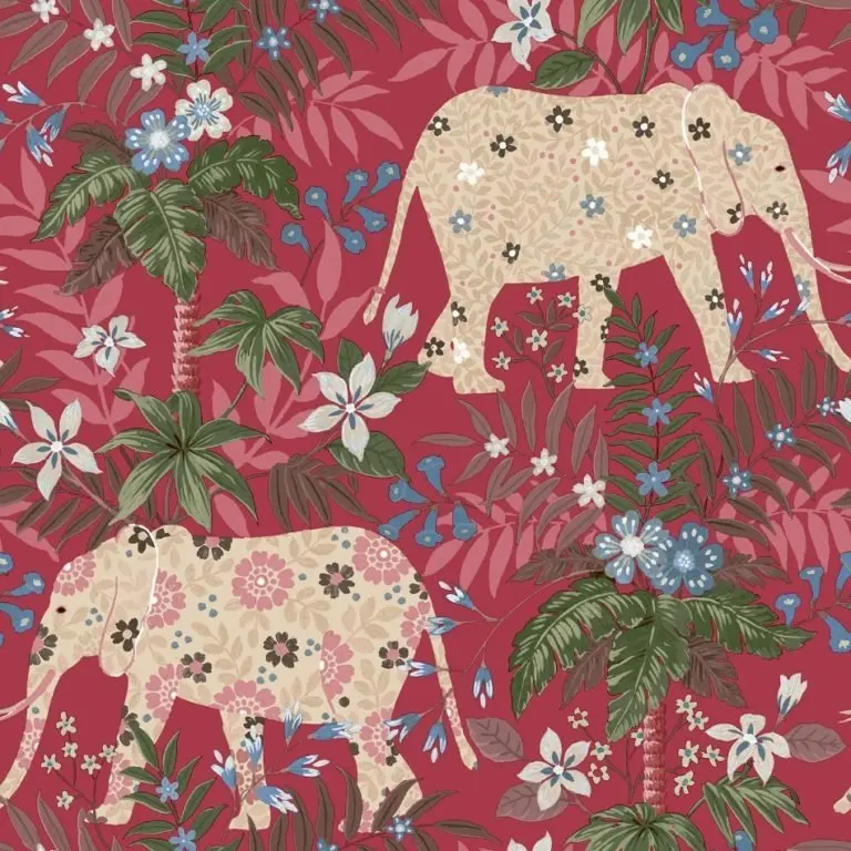 behang-olifanten-bloemen-18548