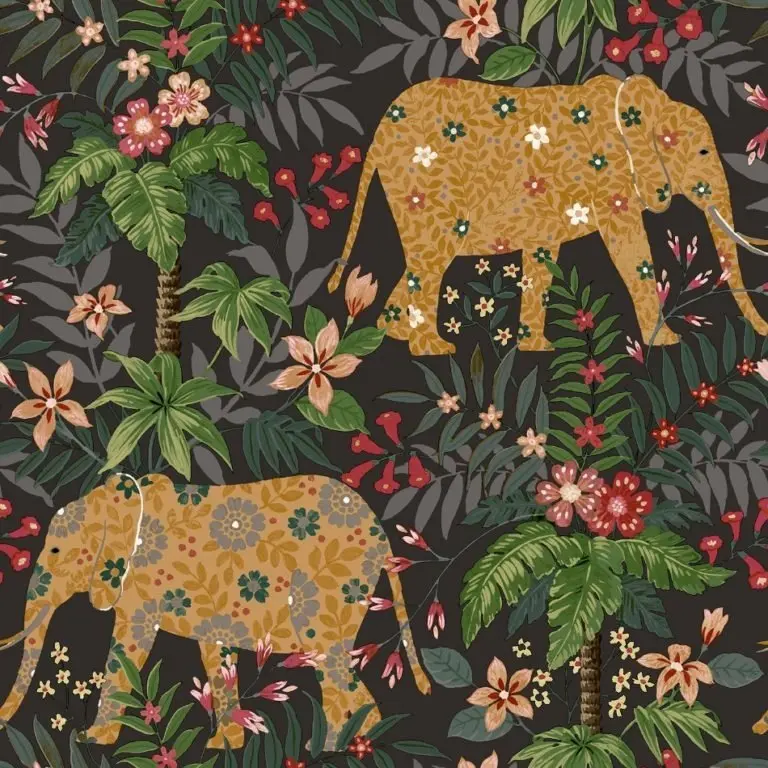 behang-olifanten-bloemen-18549